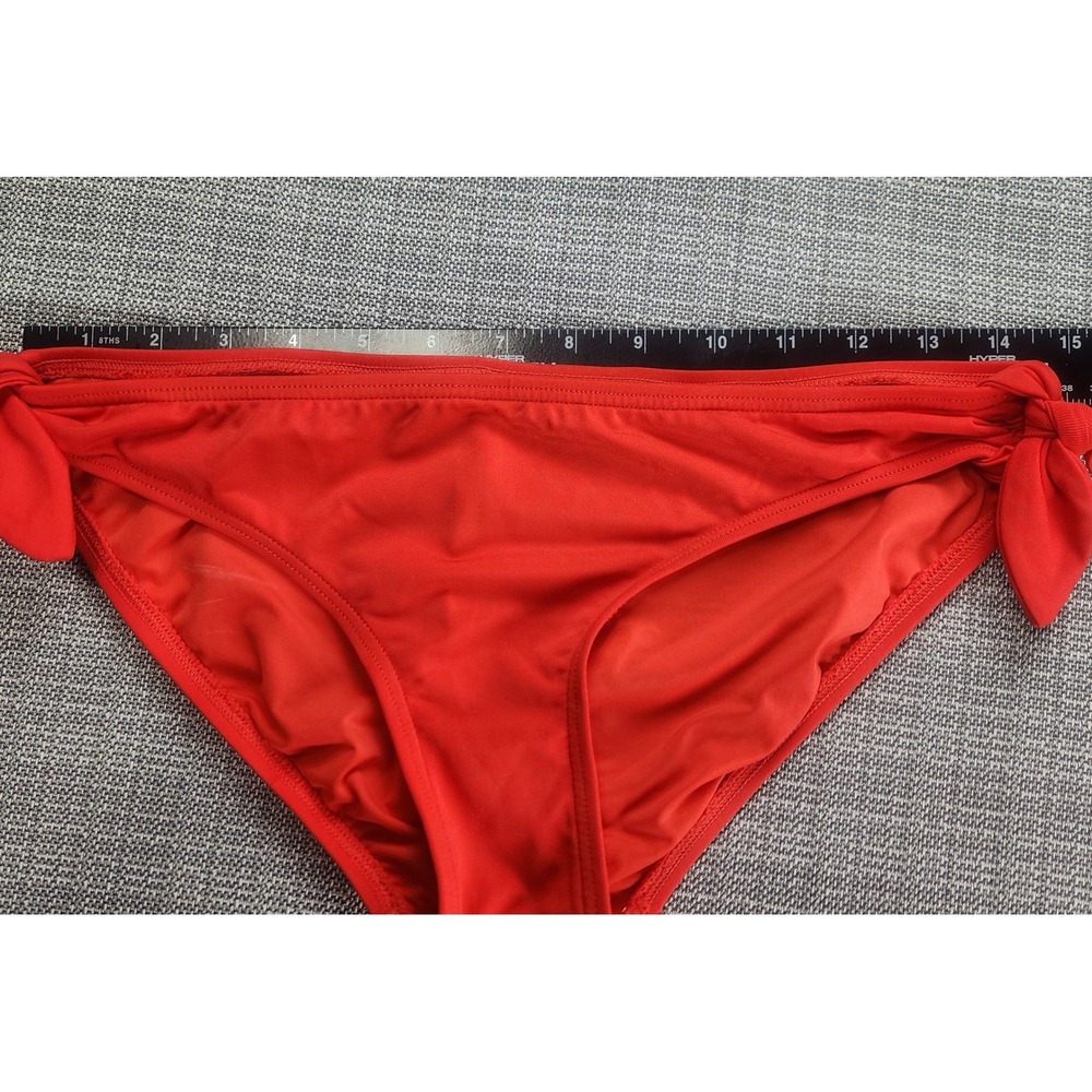 Michael Kors Womens Bikini Set Size 4 Red Bandeau Side Tie MK48427 - Picture 7 of 12